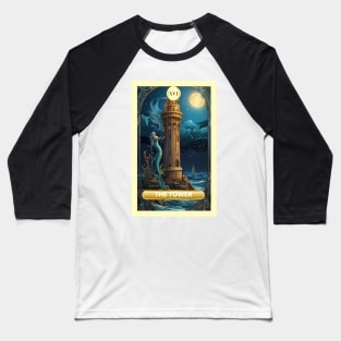 The Tower Card From the Light Mermaid Tarot Deck. Baseball T-Shirt